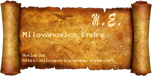 Milovanovics Endre névjegykártya